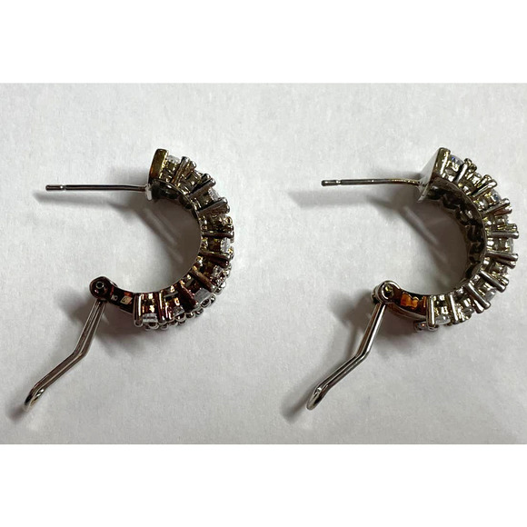 NEW Olivia & Jackson Fine Silver Plated Gold Tone Crystal Earrings - Picture 4 of 7